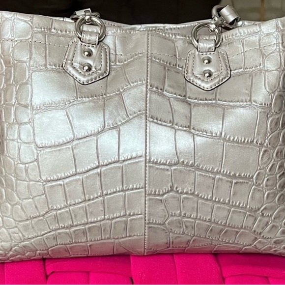 Coach Metallic Croc-Embossed Tote - Picture 5 of 16